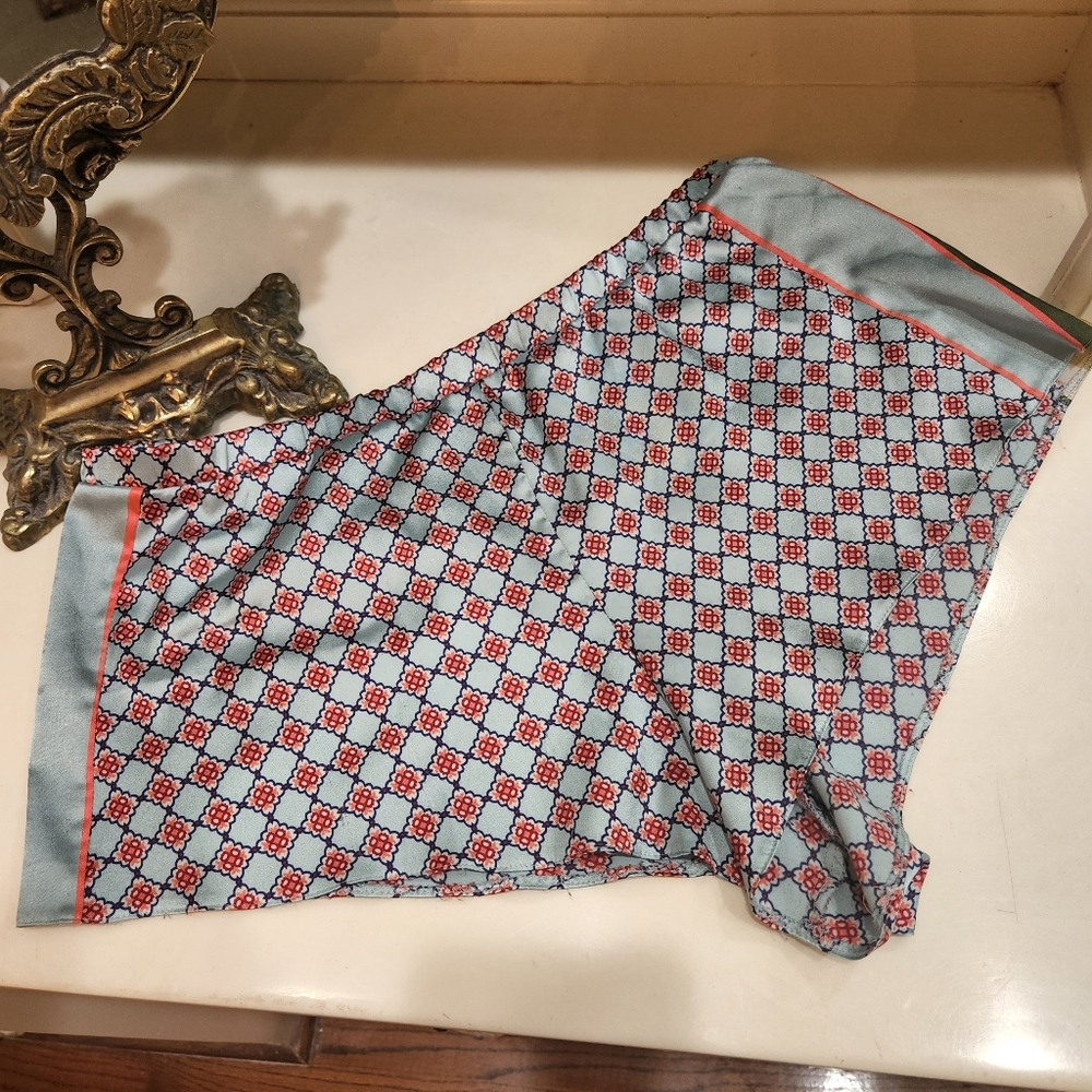 Victoria's Secret Blue/Green/Orange 100% Polyester Heirloom PJ Shorts Sz M